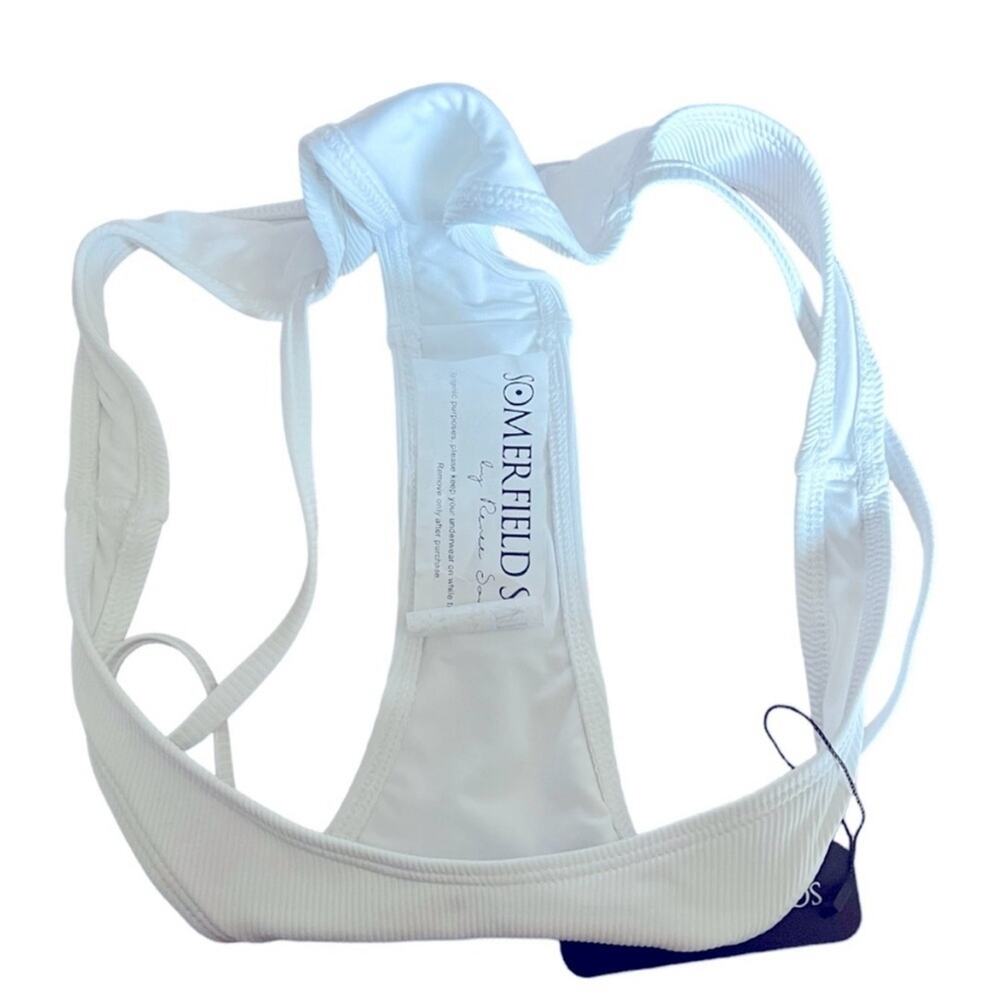 SOMERFIELD SWIM Asilah White Cheeky Bikini Bottoms Size Large - Picture 7 of 8